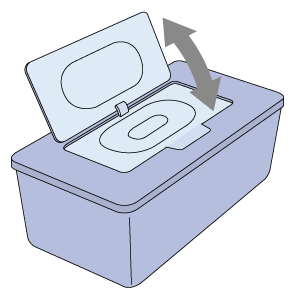 图3：按下按钮就可以打开的湿巾盒